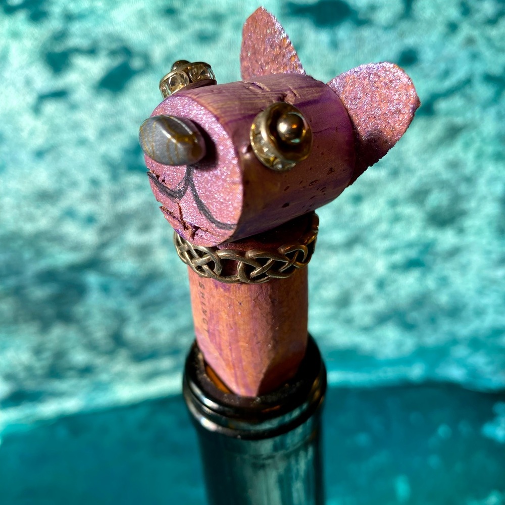 Purple Frenchie ~ Cork Stopper